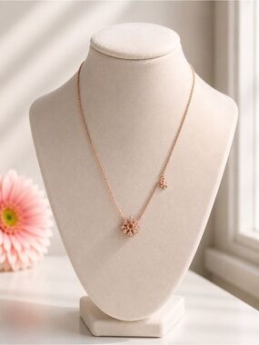 Gold Snowflake Necklace Stainless Steel Minimal Winter Charm Gift